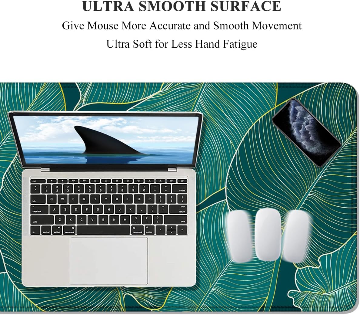 Elevate Your Workspace with Our XXL Green Tropical Leaves Desk Mat – Perfect for Gaming and Office Use!