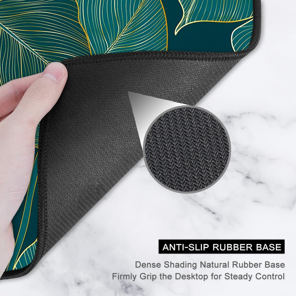 Elevate Your Workspace with Our XXL Green Tropical Leaves Desk Mat – Perfect for Gaming and Office Use!