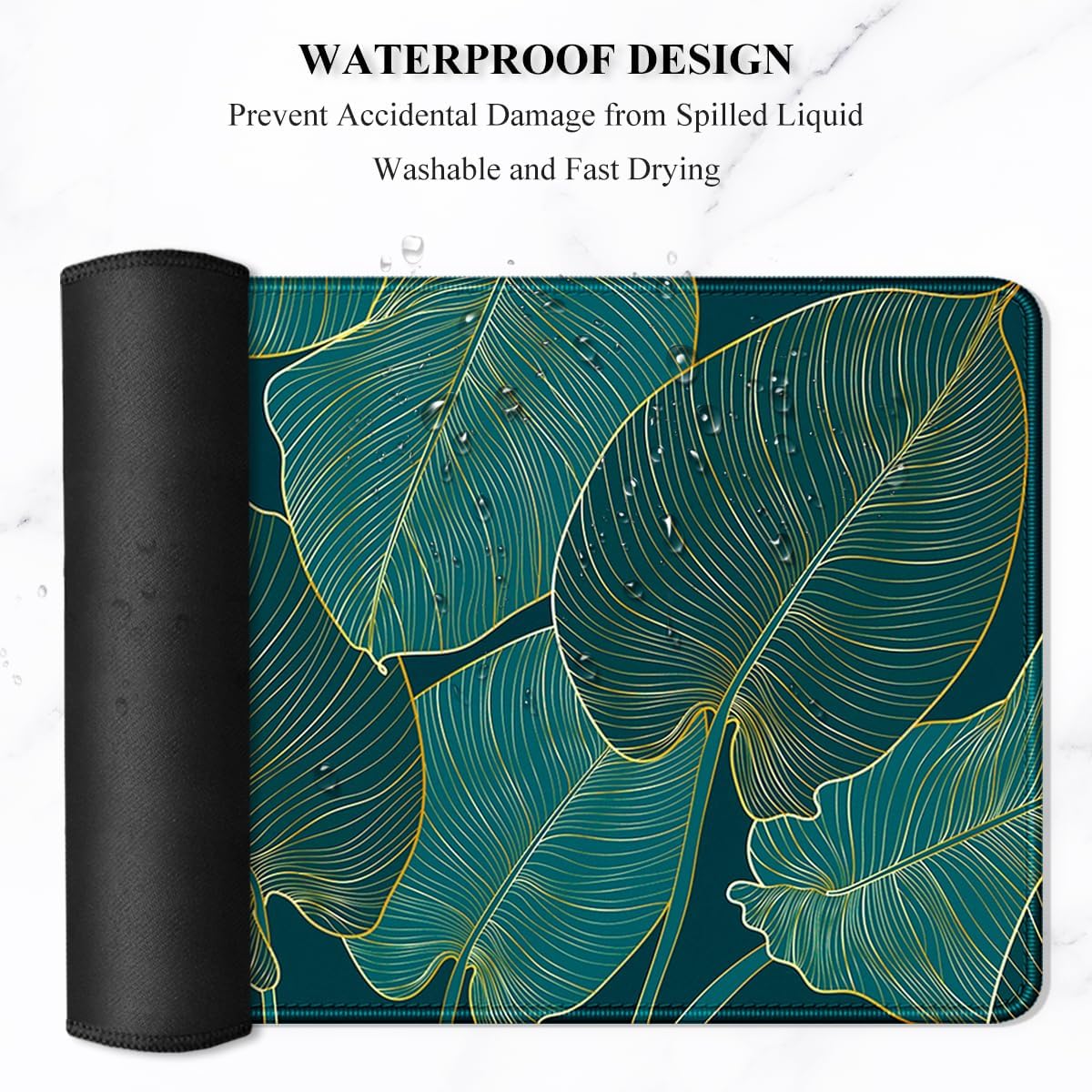 Elevate Your Workspace with Our XXL Green Tropical Leaves Desk Mat – Perfect for Gaming and Office Use!