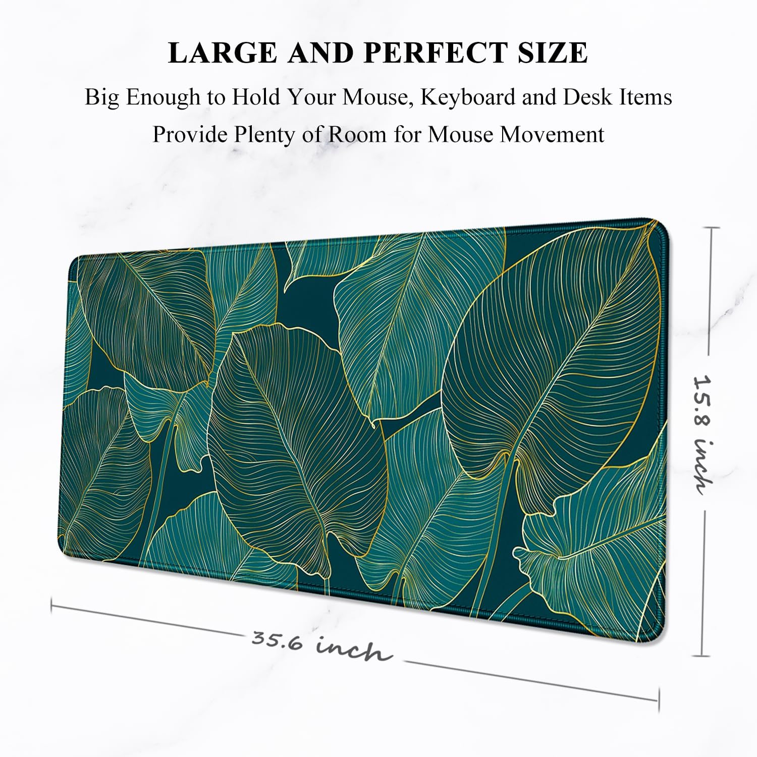 Elevate Your Workspace with Our XXL Green Tropical Leaves Desk Mat – Perfect for Gaming and Office Use!